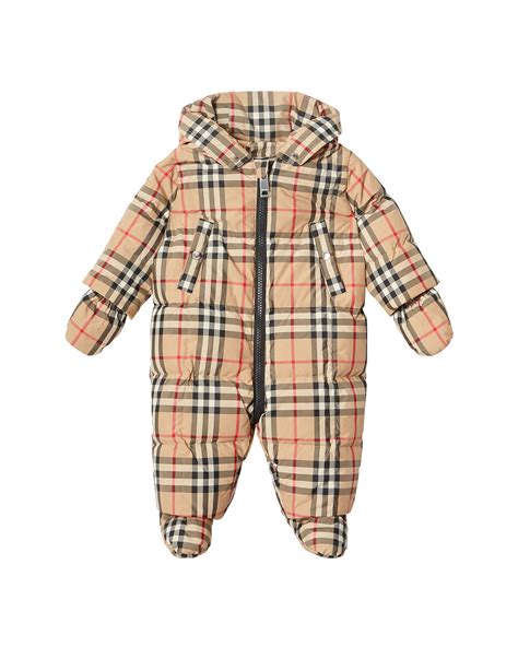 baby boy burberry romper|burberry snowsuit baby girl.